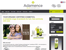 Tablet Screenshot of adamence-cosmetics.com